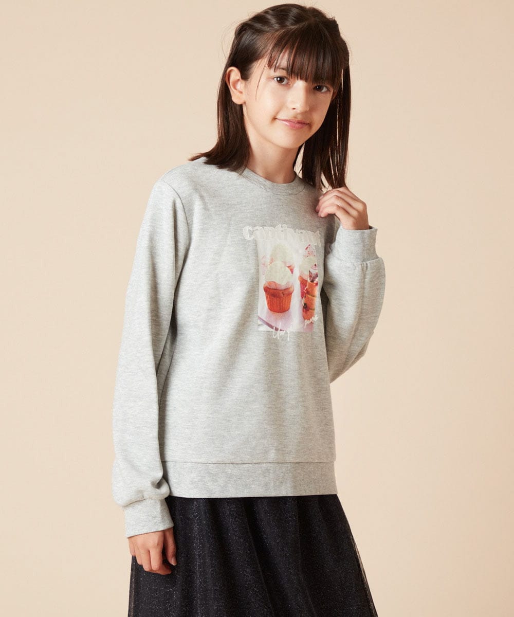 KJKKW42023 a.v.v KIDS(アー・ヴェ・ヴェ) [140-150]アソートプリントトレーナー グリーン