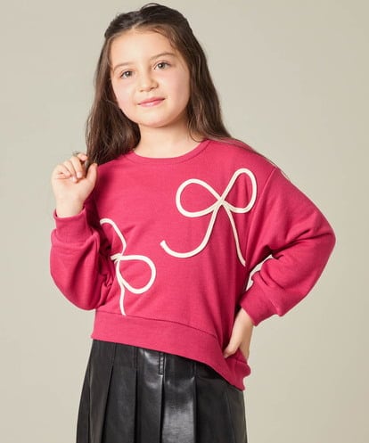 KJKLA41034 a.v.v KIDS [120-160]リボンテープトレーナー
