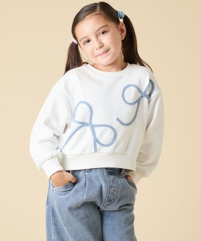 KJKLA41034 a.v.v KIDS [120-160]リボンテープトレーナー