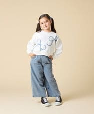 KJKLA41034 a.v.v KIDS(アー・ヴェ・ヴェ) [120-160]リボンテープトレーナー アイボリー