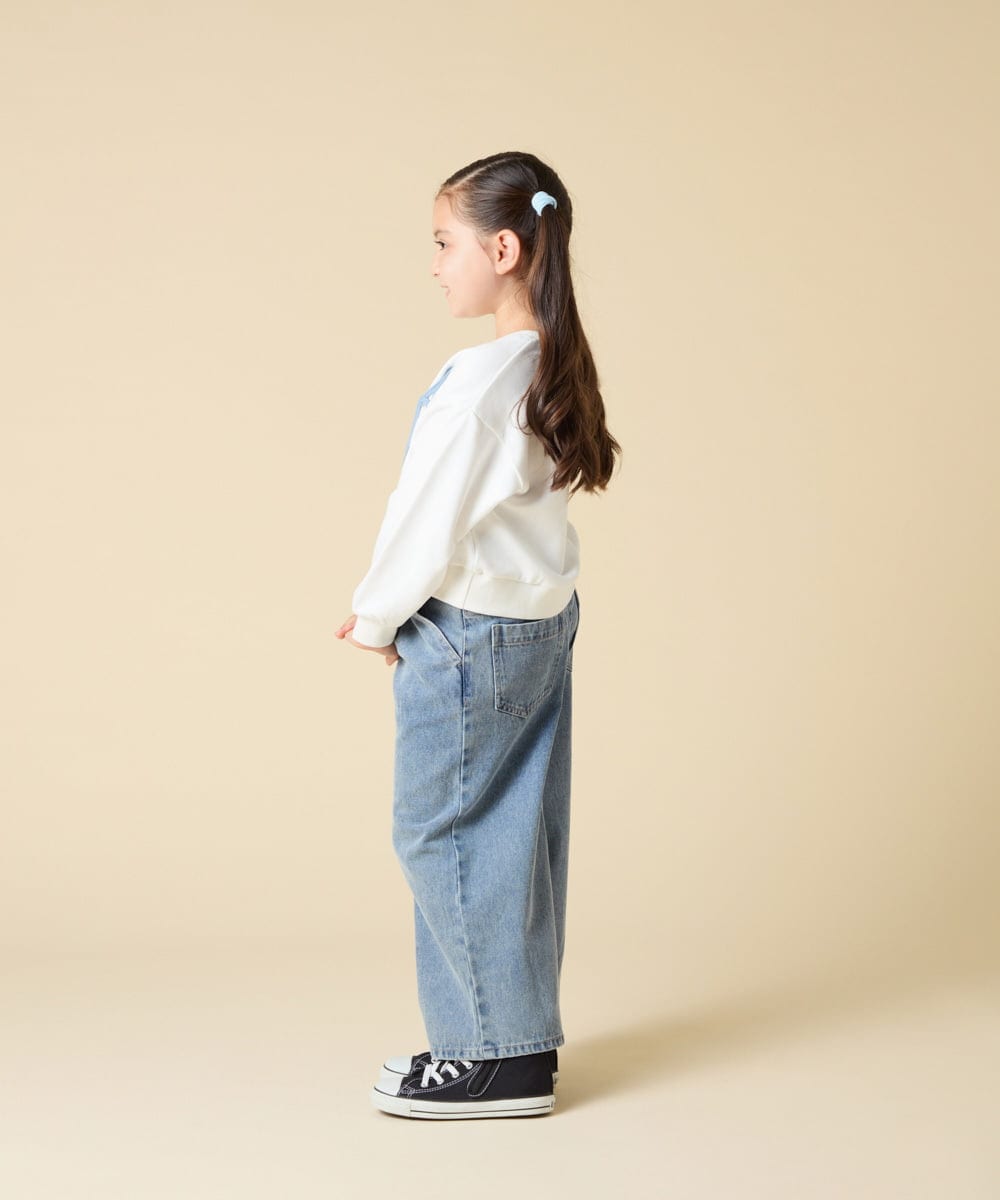 KJKLA41034 a.v.v KIDS(アー・ヴェ・ヴェ) [120-160]リボンテープトレーナー アイボリー