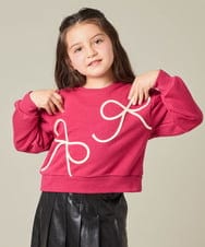 KJKLA41034 a.v.v KIDS(アー・ヴェ・ヴェ) [120-160]リボンテープトレーナー アイボリー