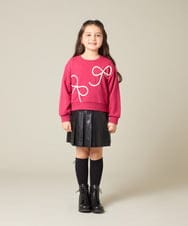 KJKLA41034 a.v.v KIDS(アー・ヴェ・ヴェ) [120-160]リボンテープトレーナー アイボリー