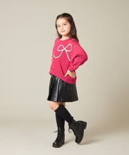 KJKLA41034 a.v.v KIDS(アー・ヴェ・ヴェ) [120-160]リボンテープトレーナー アイボリー