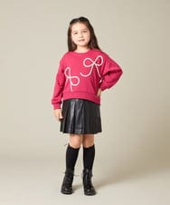 KJKLA41034 a.v.v KIDS(アー・ヴェ・ヴェ) [120-160]リボンテープトレーナー アイボリー