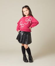 KJKLA41034 a.v.v KIDS(アー・ヴェ・ヴェ) [120-160]リボンテープトレーナー アイボリー