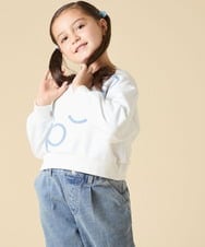 KJKLA41034 a.v.v KIDS(アー・ヴェ・ヴェ) [120-160]リボンテープトレーナー アイボリー