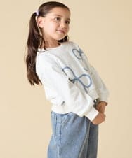 KJKLA41034 a.v.v KIDS(アー・ヴェ・ヴェ) [120-160]リボンテープトレーナー アイボリー