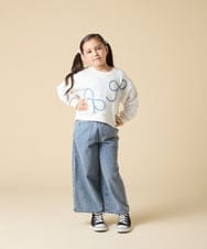 KJKLA41034 a.v.v KIDS(アー・ヴェ・ヴェ) [120-160]リボンテープトレーナー アイボリー
