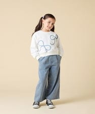 KJKLA41034 a.v.v KIDS(アー・ヴェ・ヴェ) [120-160]リボンテープトレーナー アイボリー