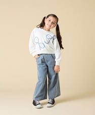 KJKLA41034 a.v.v KIDS(アー・ヴェ・ヴェ) [120-160]リボンテープトレーナー アイボリー