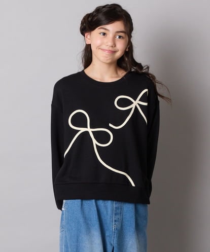 KJKLA41034 a.v.v KIDS [120-160]リボンテープトレーナー