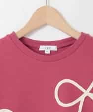 KJKLA41034 a.v.v KIDS(アー・ヴェ・ヴェ) [120-160]【立体リボンがカワイイ/通学にもオススメ】リボンテープ裏毛トレーナー ピンク