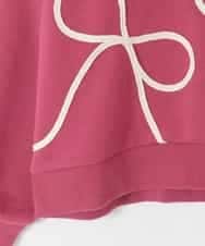 KJKLA41034 a.v.v KIDS(アー・ヴェ・ヴェ) [120-160]【立体リボンがカワイイ/通学にもオススメ】リボンテープ裏毛トレーナー ピンク