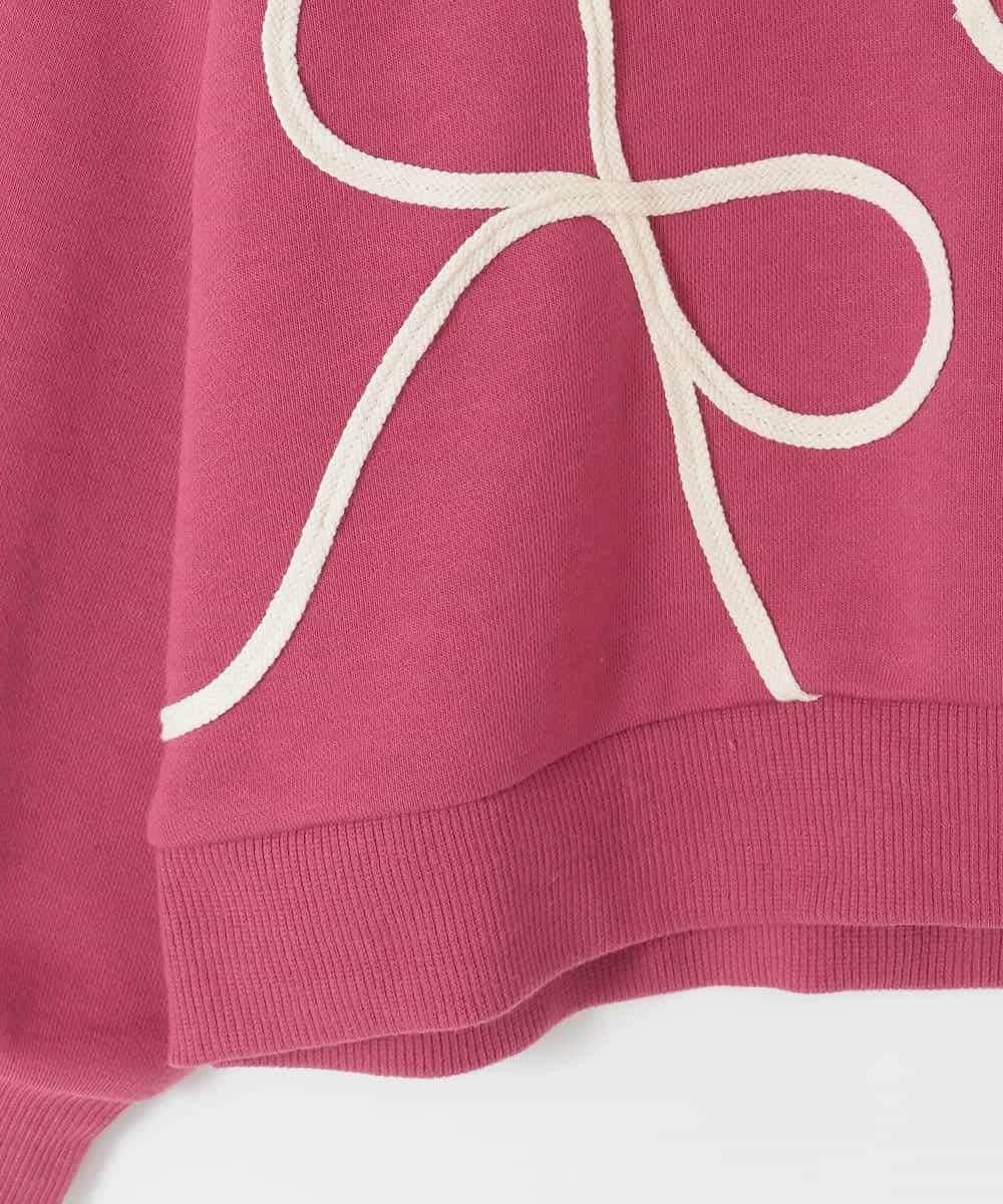 KJKLA41034 a.v.v KIDS(アー・ヴェ・ヴェ) [120-160]【立体リボンがカワイイ/通学にもオススメ】リボンテープ裏毛トレーナー ピンク