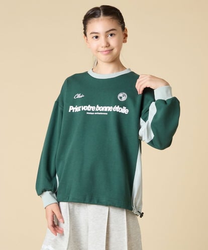 KJKLA42039 a.v.v KIDS [130-160]配色切り替えロゴトレーナー
