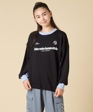 KJKLA42039 a.v.v KIDS(アー・ヴェ・ヴェ) [130-160]配色切り替えロゴトレーナー グリーン