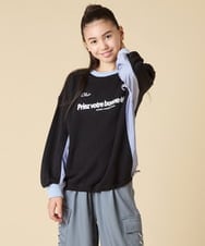 KJKLA42039 a.v.v KIDS(アー・ヴェ・ヴェ) [130-160]配色切り替えロゴトレーナー グリーン