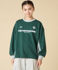 KJKLA42039 a.v.v KIDS(アー・ヴェ・ヴェ) [130-160]配色切り替えロゴトレーナー グリーン