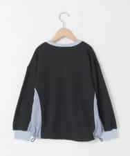 KJKLA42039 a.v.v KIDS(アー・ヴェ・ヴェ) [130-160]【切り替えバイカラー/スポーティ】配色切り替えロゴトレーナー ブラック