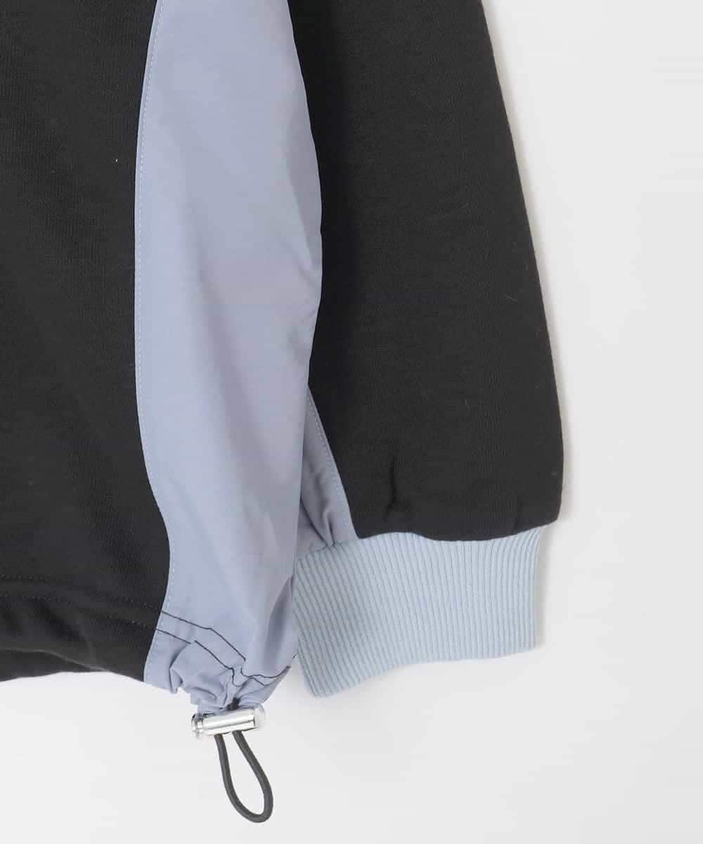 KJKLA42039 a.v.v KIDS(アー・ヴェ・ヴェ) [130-160]【切り替えバイカラー/スポーティ】配色切り替えロゴトレーナー ブラック