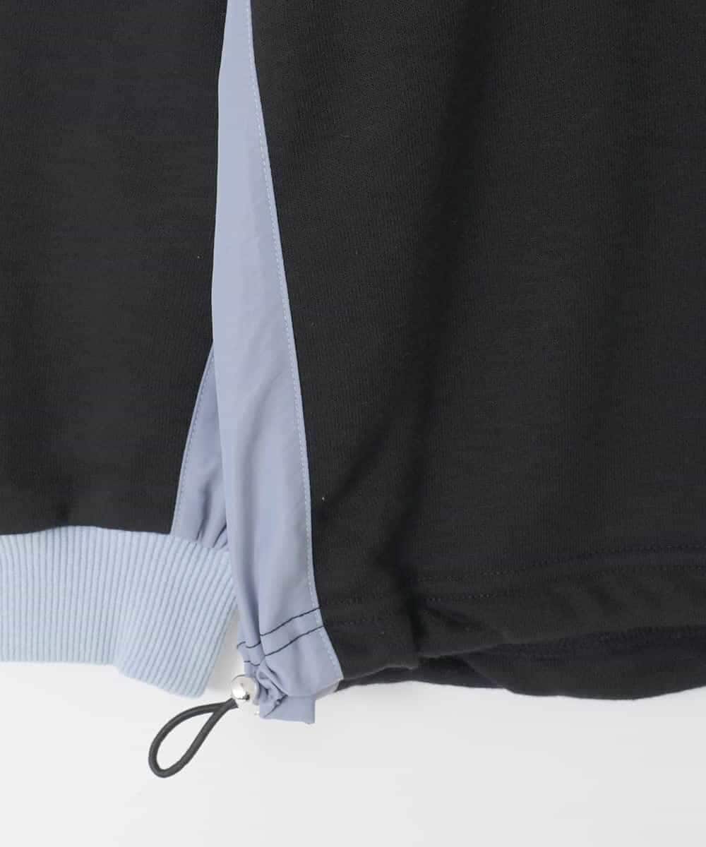 KJKLA42039 a.v.v KIDS(アー・ヴェ・ヴェ) [130-160]【切り替えバイカラー/スポーティ】配色切り替えロゴトレーナー ブラック