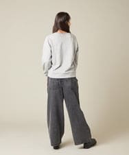 KJKLA46034 a.v.v KIDS(アー・ヴェ・ヴェ) [120-160]【通学にもオススメ/ケーブルニット×裏毛/編み上げリボン】ケーブルニットドッキングトレーナー グリーン