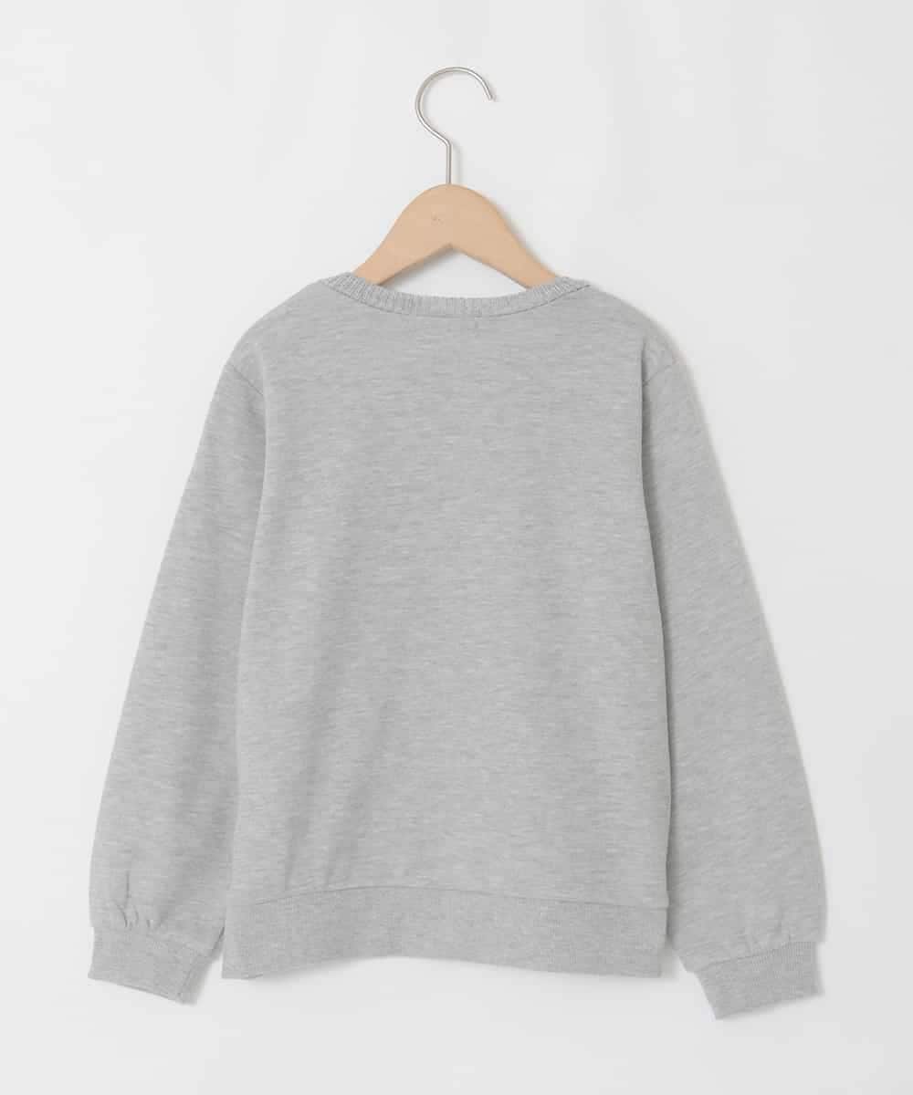 KJKLA46034 a.v.v KIDS(アー・ヴェ・ヴェ) [120-160]【通学にもオススメ/ケーブルニット×裏毛/編み上げリボン】ケーブルニットドッキングトレーナー ライトグレー