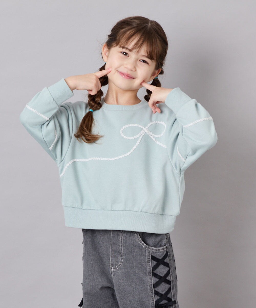 KJKLD09039 a.v.v KIDS(アー・ヴェ・ヴェ) [120-160]ラインリボントレーナー ミント