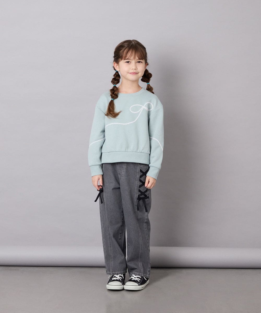 KJKLD09039 a.v.v KIDS(アー・ヴェ・ヴェ) [120-160]ラインリボントレーナー ミント