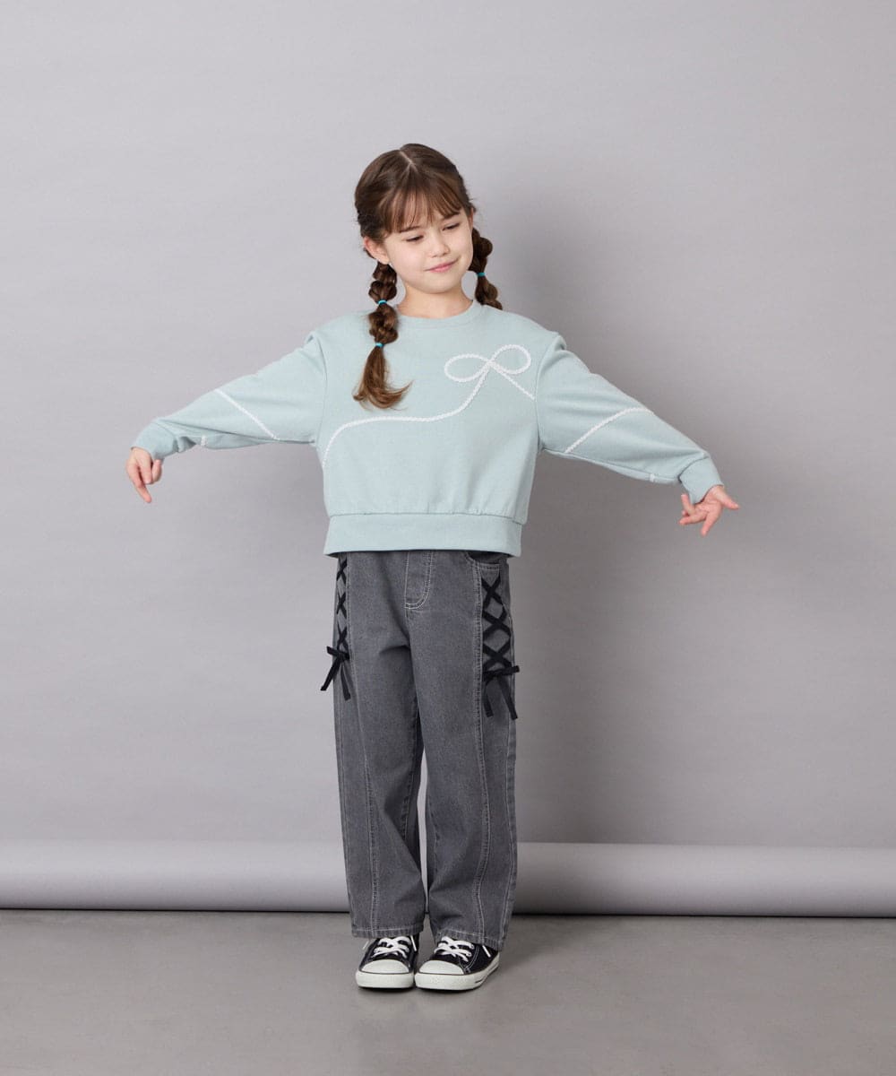 KJKLD09039 a.v.v KIDS(アー・ヴェ・ヴェ) [120-160]ラインリボントレーナー ミント