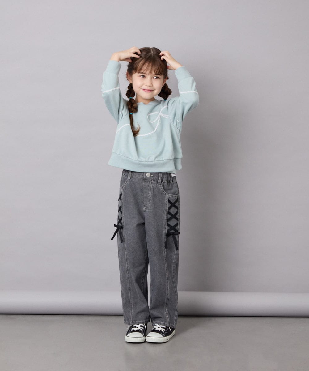 KJKLD09039 a.v.v KIDS(アー・ヴェ・ヴェ) [120-160]ラインリボントレーナー ミント