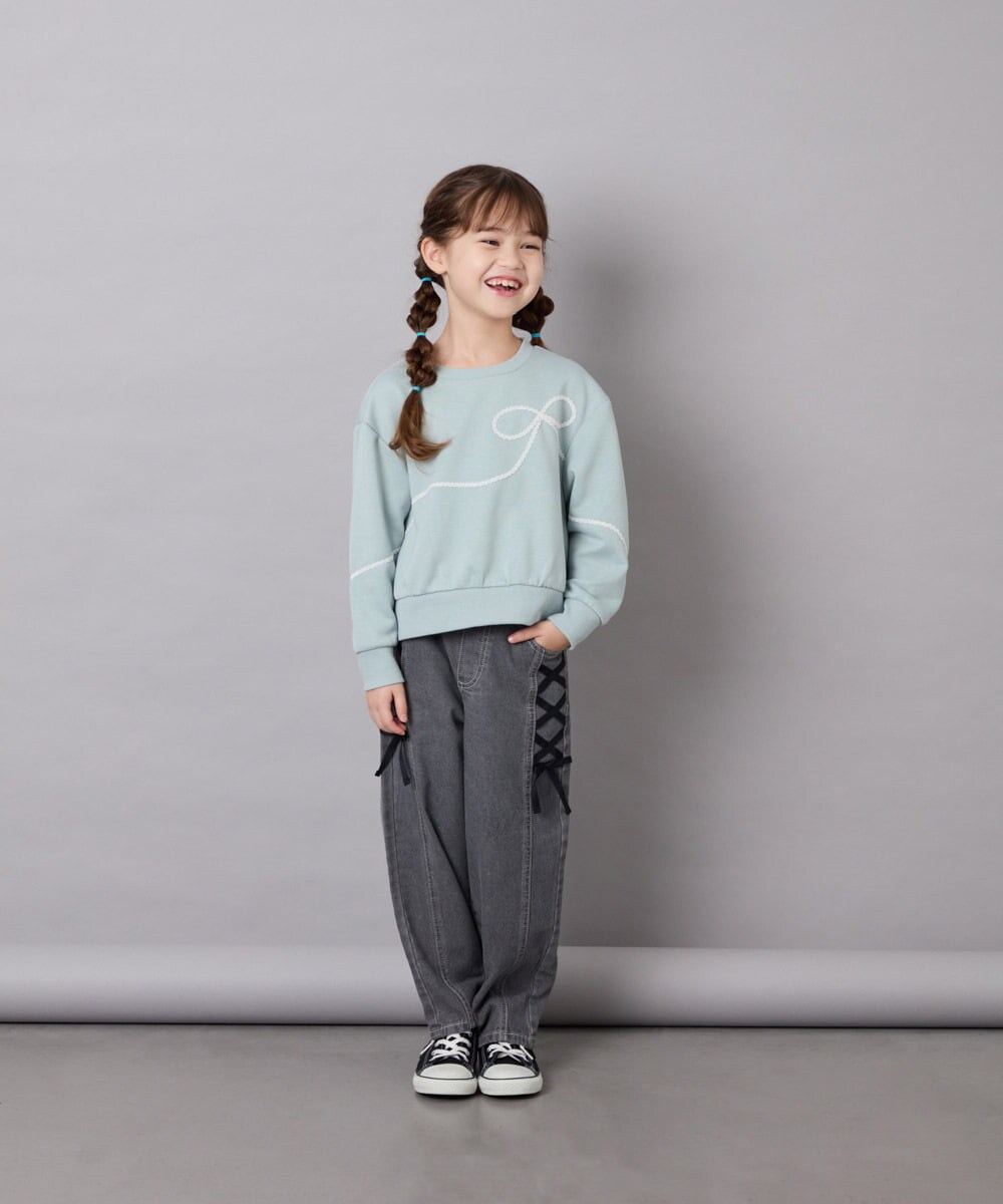 KJKLD09039 a.v.v KIDS(アー・ヴェ・ヴェ) [120-160]ラインリボントレーナー ミント