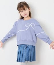 KJKLD09039 a.v.v KIDS(アー・ヴェ・ヴェ) [120-160]ラインリボントレーナー ライトブルー