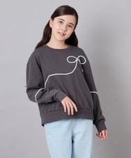 KJKLD09039 a.v.v KIDS(アー・ヴェ・ヴェ) [120-160]ラインリボントレーナー ダークグレー