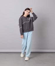 KJKLD09039 a.v.v KIDS(アー・ヴェ・ヴェ) [120-160]ラインリボントレーナー ダークグレー