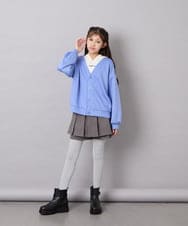 KJKLD10044 a.v.v KIDS(アー・ヴェ・ヴェ) [130-160]パーカーレイヤードトップス ライトブルー