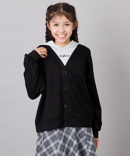 KJKLD10044 a.v.v KIDS [130-160]パーカーレイヤードトップス