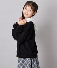 KJKLD10044 a.v.v KIDS(アー・ヴェ・ヴェ) [130-160]パーカーレイヤードトップス ブラック