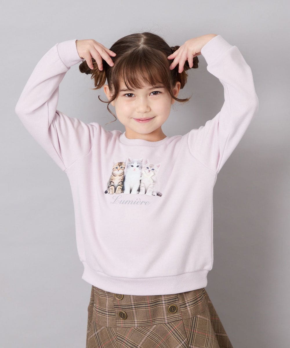 KJKLD17039 a.v.v KIDS(アー・ヴェ・ヴェ) [110-150]アソートアートトレーナー ピンク