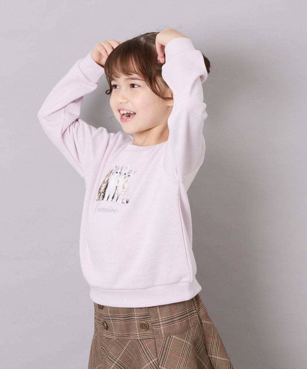 KJKLD17039 a.v.v KIDS(アー・ヴェ・ヴェ) [110-150]アソートアートトレーナー ピンク