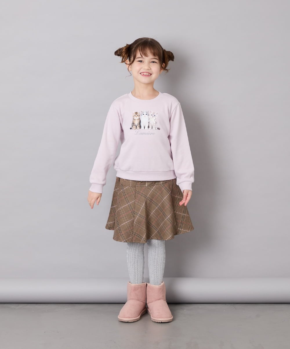 KJKLD17039 a.v.v KIDS(アー・ヴェ・ヴェ) [110-150]アソートアートトレーナー ピンク