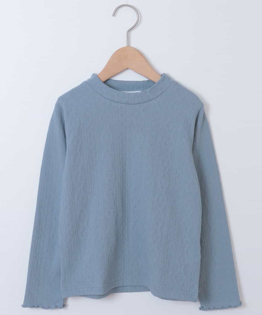 KJKLJ22019 a.v.v KIDS(アー・ヴェ・ヴェ) [100-130]ケーブルプチハイネックカットソー[WEB限定サイズ] ライトブルー