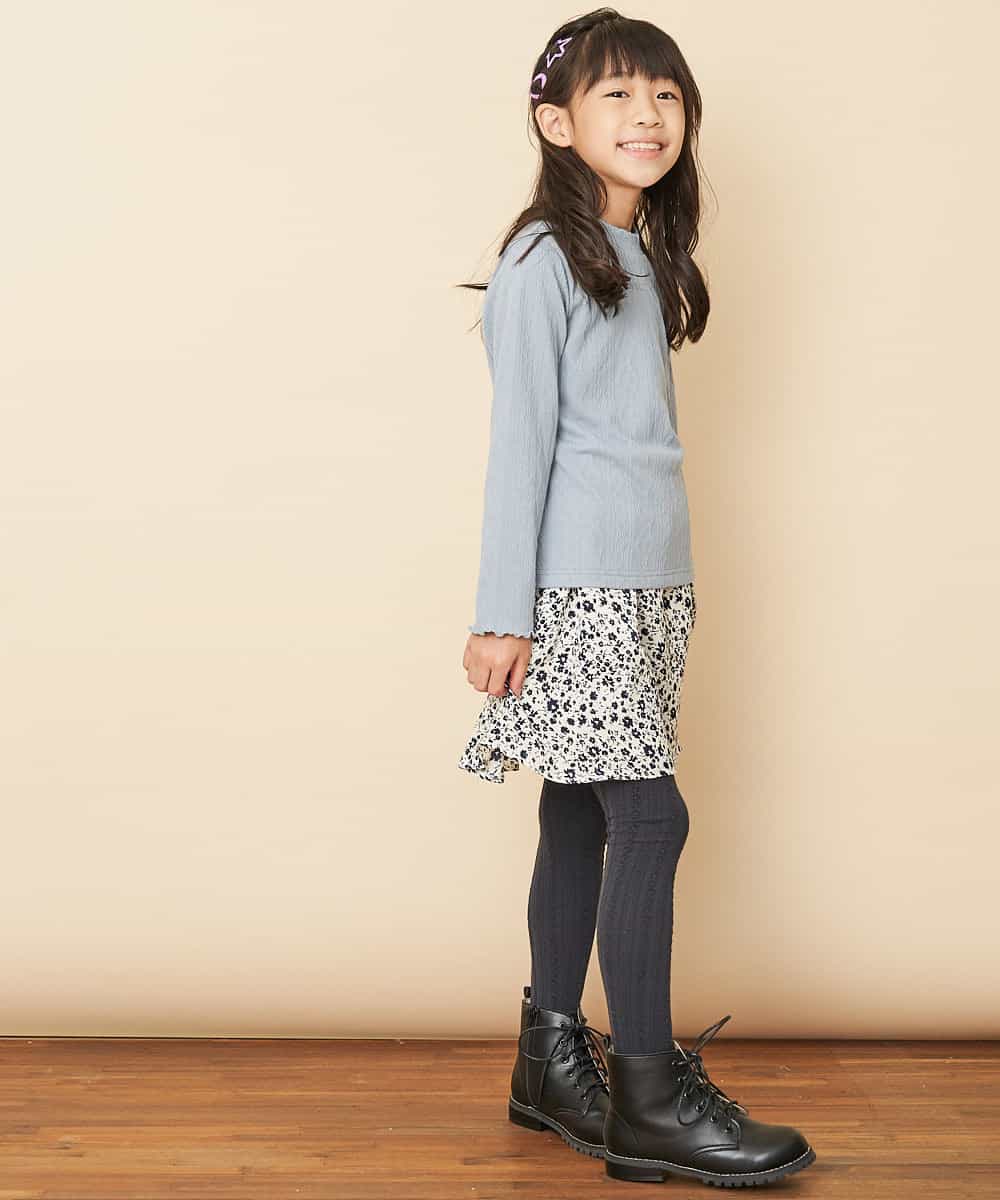 KJKLJ22019 a.v.v KIDS(アー・ヴェ・ヴェ) [100-130]ケーブルプチハイネックカットソー[WEB限定サイズ] ライトブルー