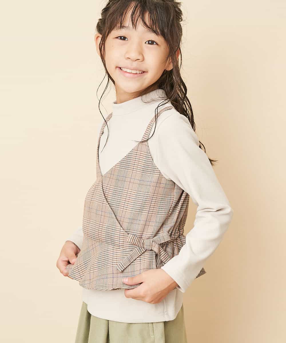 KJKLJ25029 a.v.v KIDS(アー・ヴェ・ヴェ) [100-130]ドッキングビスチェプルオーバー[WEB限定サイズ] ブラウン