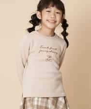 KJKLJ28024 a.v.v KIDS(アー・ヴェ・ヴェ) [100-130]メッセージロゴトレーナー[WEB限定サイズ] ベージュ