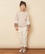 KJKLL33039 a.v.v KIDS(アー・ヴェ・ヴェ) [160]【洗える】ファースリーブトレーナー[WEB限定サイズ] グリーン