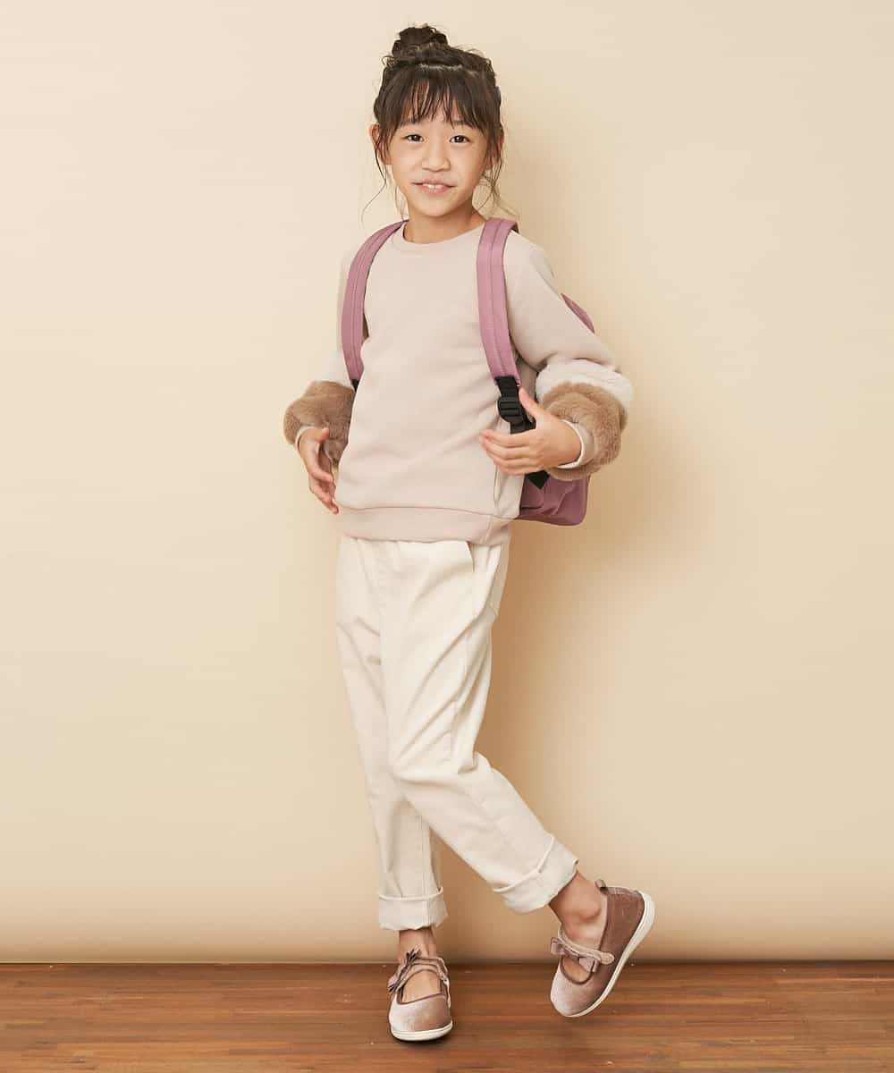 KJKLL33039 a.v.v KIDS(アー・ヴェ・ヴェ) [160]【洗える】ファースリーブトレーナー[WEB限定サイズ] グリーン