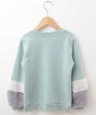 KJKLL33039 a.v.v KIDS(アー・ヴェ・ヴェ) [160]【洗える】ファースリーブトレーナー[WEB限定サイズ] グリーン