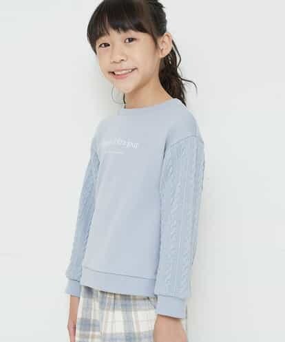 KJKLM67024 a.v.v KIDS [100-130]袖ケーブル切替ロゴトレーナー